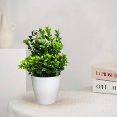 De Gardenia Artificial Rubber Plant – Small Faux Potted Plant for Tabletop, Home, Bathroom & Office Décor | Indoor Decorative Greenery