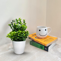 De Gardenia Artificial Rubber Plant – Small Faux Potted Plant for Tabletop, Home, Bathroom & Office Décor | Indoor Decorative Greenery