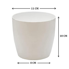 De Gardenia Flower Pots - 4.4 Inch Plastic Flower Pots | Modern Decorative Indoor Outdoor Planters/Pots - Plant Not Included - Pack of 3