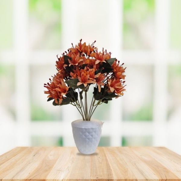 De Gardenia Artificial Lily Flowers – 40 cm Faux Floral Bunch for Tabletop, Home & Office Décor | Gifting & DIY Decoration | Pot Not Included