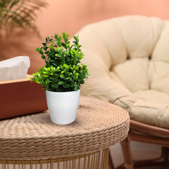 De Gardenia Artificial Rubber Plant – Small Faux Potted Plant for Tabletop, Home, Bathroom & Office Décor | Indoor Decorative Greenery