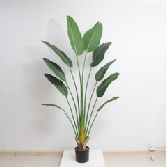 De Gardenia 220cm Artificial Traveller Palm Tree with Pot – 9 Leaves Extra Tall Faux Tropical Indoor Plant for Home, Office & Hotel Décor