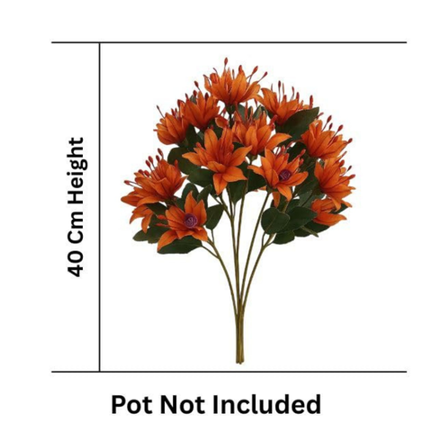 De Gardenia Artificial Lily Flowers – 40 cm Faux Floral Bunch for Tabletop, Home & Office Décor | Gifting & DIY Decoration | Pot Not Included