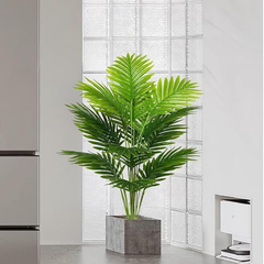 De Gardenia Artificial Areca Palm Plant with White Pot – 75 cm Tall Faux Green Plant for Indoor & Outdoor Home, Balcony & Office Décor