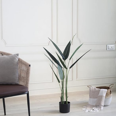 De Gardenia 105cm Artificial Bird of Paradise Plant with Pot – 10 Leaves Faux Tropical Indoor Plant for Home & Office Décor