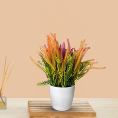 De Gardenia Artificial Rubber Plant – Small Faux Potted Plant for Tabletop, Home, Bathroom & Office Décor | Indoor Decorative Greenery