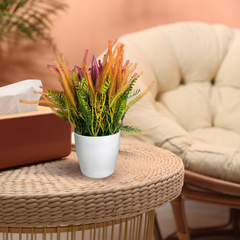 De Gardenia Artificial Rubber Plant – Small Faux Potted Plant for Tabletop, Home, Bathroom & Office Décor | Indoor Decorative Greenery