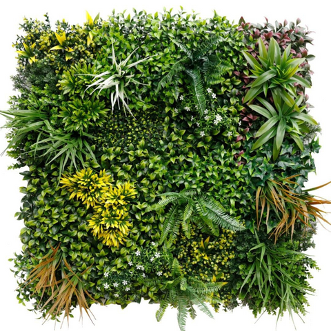 De Gardenia 100x100cm Artificial Greenery Wall Panel – Lush Faux Vertical Garden Mat for Wall, Balcony, Fence & Home Décor