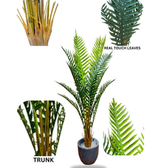 De Gardenia Artificial Areca Palm Plant – 6.6 FT Tall Faux Silk Palm Tree with 15 Trunks | Realistic Indoor Green Plant for Home, Office & Living Room Décor | Pot Not Included