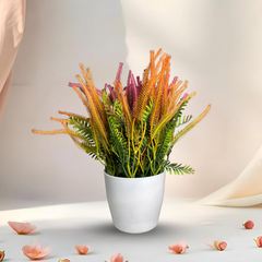 De Gardenia Artificial Rubber Plant – Small Faux Potted Plant for Tabletop, Home, Bathroom & Office Décor | Indoor Decorative Greenery