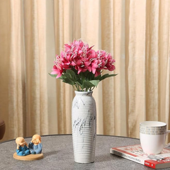 De Gardenia Artificial Lily Flowers – 40 cm Realistic Faux Floral Stems for Home & Office Décor | Pot Not Included