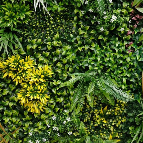 De Gardenia 100x100cm Artificial Greenery Wall Panel – Lush Faux Vertical Garden Mat for Wall, Balcony, Fence & Home Décor