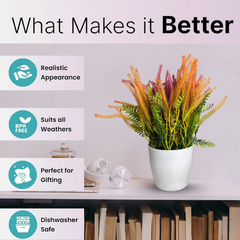 De Gardenia Artificial Rubber Plant – Small Faux Potted Plant for Tabletop, Home, Bathroom & Office Décor | Indoor Decorative Greenery