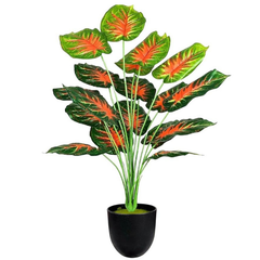 De Gardenia Artificial Money Plant with Pot – 55 cm Tall Green Monstera Leaves | Faux Tropical Indoor Plant for Home & Office Décor