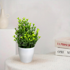 De Gardenia Artificial Rubber Plant – Small Faux Potted Plant for Tabletop, Home, Bathroom & Office Décor | Indoor Decorative Greenery