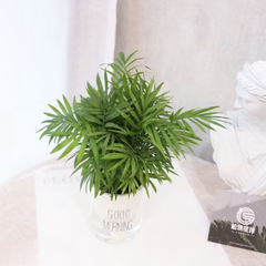 De Gardenia Palm Leaf Plastic Shrubs – 30cm Artificial Greenery Without Pot for Home, Office & Tabletop Décor