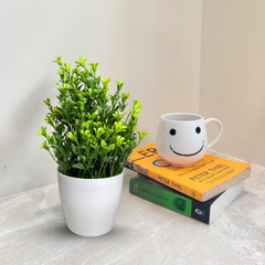 De Gardenia Artificial Rubber Plant – Small Faux Potted Plant for Tabletop, Home, Bathroom & Office Décor | Indoor Decorative Greenery