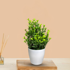 De Gardenia Artificial Rubber Plant – Small Faux Potted Plant for Tabletop, Home, Bathroom & Office Décor | Indoor Decorative Greenery