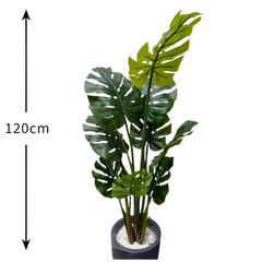 De Gardenia Monstera 9 Leaves – 120 cm Tall Artificial Plant | Lifelike Faux Tropical Décor Without Pot