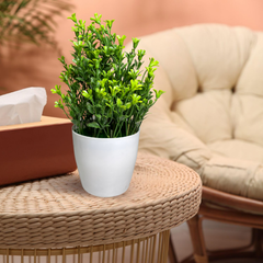 De Gardenia Artificial Rubber Plant – Small Faux Potted Plant for Tabletop, Home, Bathroom & Office Décor | Indoor Decorative Greenery