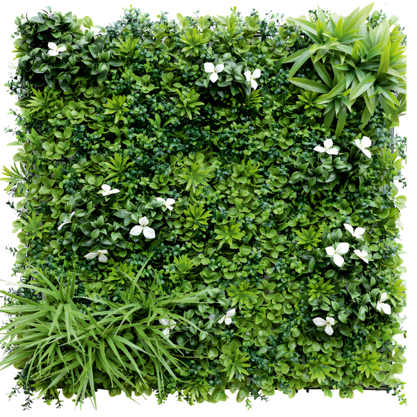 De Gardenia 100x100cm Artificial Greenery Wall Panel – Lush Faux Vertical Garden Mat for Wall, Balcony, Fence & Home Décor