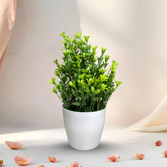 De Gardenia Artificial Rubber Plant – Small Faux Potted Plant for Tabletop, Home, Bathroom & Office Décor | Indoor Decorative Greenery