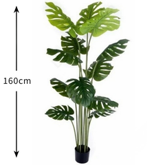 De Gardenia Monstera 12 Leaves – 150 cm Tall Artificial Plant with Pot | Lifelike Faux Tropical Décor for Home & Office