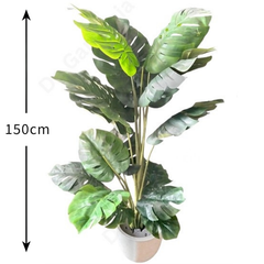 De Gardenia Monstera X4 – 150 cm Tall Artificial Plant with 16 Leaves | Lifelike Faux Tropical Greenery for Indoor & Outdoor Décor