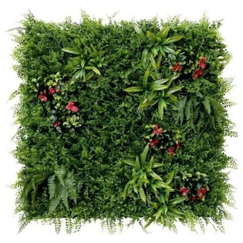 De Gardenia 100x100cm Artificial Greenery Wall Panel – Lush Faux Vertical Garden Mat for Wall, Balcony, Fence & Home Décor