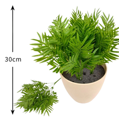 De Gardenia Palm Leaf Plastic Shrubs – 30cm Artificial Greenery Without Pot for Home, Office & Tabletop Décor