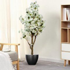 De Gardenia Artificial Bougainvillea Tree – 5.7 Feet Tall | Faux Flowering Tree with Pink Blooms for Home, Balcony & Office Décor | Indoor Outdoor UV Resistant Decorative Plant Without Pot