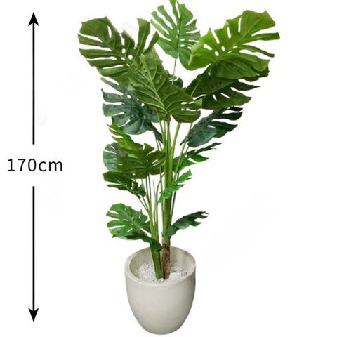 De Gardenia Monstera X3 – 170 cm Tall Artificial Plant Without Pot | Lifelike Faux Tropical Greenery for Home & Office Décor