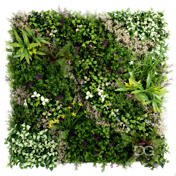 De Gardenia 100x100cm Artificial Greenery Wall Panel – Lush Faux Vertical Garden Mat for Wall, Balcony, Fence & Home Décor