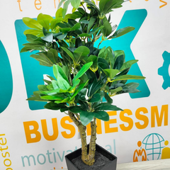 De Gardenia Schefflera Artificial Potted Plant – 24 Inch Tall Faux Green Plant with 250+ Leaves & 2 Branches | Decorative Plastic Pot | Lifelike Indoor Plant for Home & Office Décor