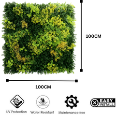 De Gardenia 100x100cm Artificial Greenery Wall Panel – Lush Faux Vertical Garden Mat for Wall, Balcony, Fence & Home Décor