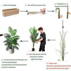 De Gardenia 3.6 Ft Artificial Areca Palm Tree with Pot – 110CM Tall, 24 Leaves | UV Resistant Faux Palm Plant for Indoor & Outdoor Home Décor