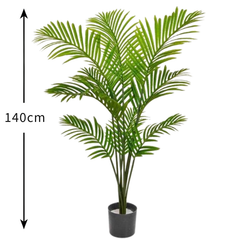 De Gardenia Artificial Areca Plant – 140 cm Tall with 10 Lifelike Leaves | Faux Tropical Palm Greenery for Home & Office Décor