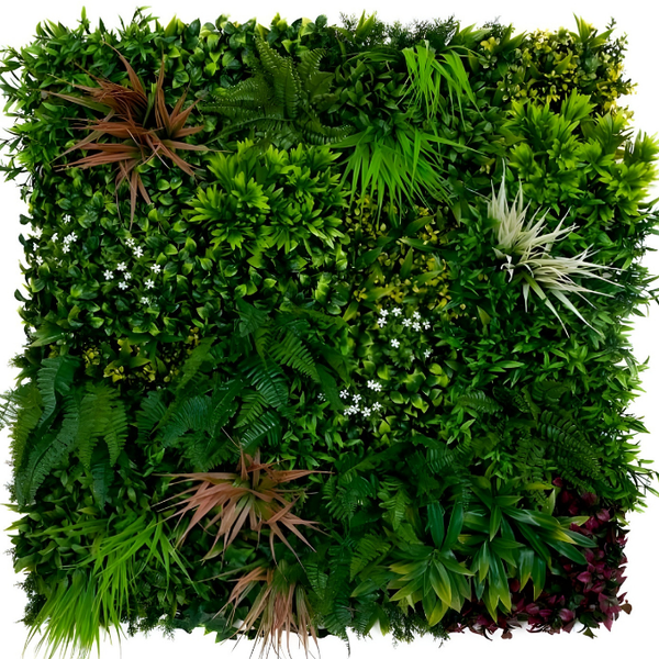De Gardenia 100x100cm Artificial Greenery Wall Panel – Lush Faux Vertical Garden Mat for Wall, Balcony, Fence & Indoor-Outdoor Décor