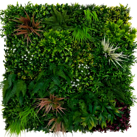 De Gardenia 100x100cm Artificial Greenery Wall Panel – Lush Faux Vertical Garden Mat for Wall, Balcony, Fence & Indoor-Outdoor Décor