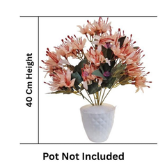 De Gardenia Artificial Lily Flowers – 40 cm Faux Floral Stems for Table, Home & Office Décor | Realistic Craft Flowers for Gifting – Pot Not Included