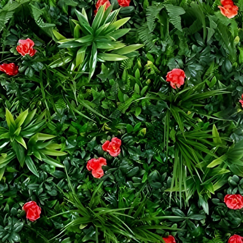 De Gardenia 100x100cm Artificial Greenery Wall Panel – Lush Faux Vertical Garden Mat for Wall, Balcony, Fence & Indoor-Outdoor Décor