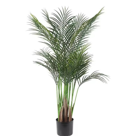 De Gardenia Areca Palm X4 – 130 cm Tall Artificial Plant Without Pot | Lush Faux Green Tropical Plant for Home & Office Décor