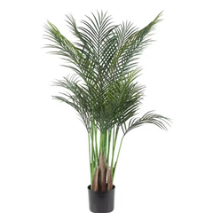 De Gardenia Areca Palm X4 – 130 cm Tall Artificial Plant Without Pot | Lush Faux Green Tropical Plant for Home & Office Décor