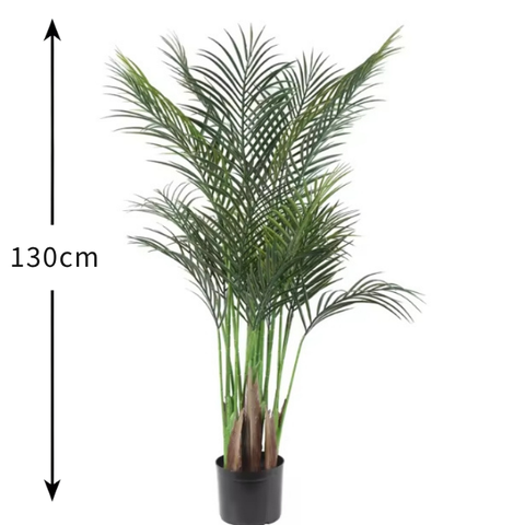 De Gardenia Areca Palm X4 – 130 cm Tall Artificial Plant Without Pot | Lush Faux Green Tropical Plant for Home & Office Décor