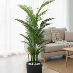 De Gardenia Areca Palm X15 – 160 cm Tall Artificial Plant Without Pot | Extra-Full Faux Tropical Greenery for Home, Office & Event Décor