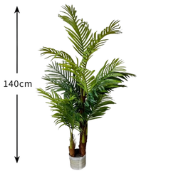 De Gardenia Bamboo Areca Palm with Pot – 140 cm Tall Artificial Plant | Elegant Faux Tropical Greenery for Home & Office Décor
