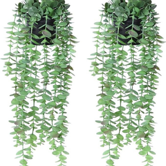 De Gardenia Artificial Hanging Vines – Realistic Willow Leaf Faux Greenery Garland for Home, Office & Festive Décor