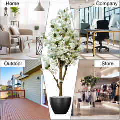 De Gardenia Artificial Bougainvillea Tree – 5.7 Feet Tall | Faux Flowering Tree with Pink Blooms for Home, Balcony & Office Décor | Indoor Outdoor UV Resistant Decorative Plant Without Pot