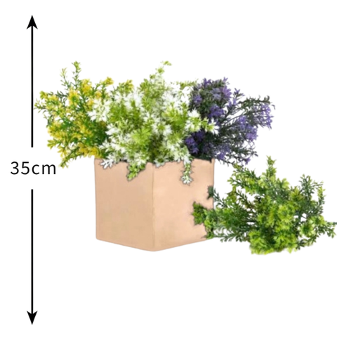 De Gardenia Asparagus Shrubs Mix – 35cm Artificial Greenery Without Pot for Home, Office & Tabletop Décor