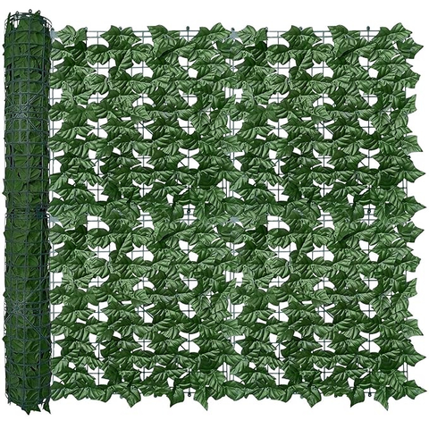 De Gardenia Artificial Ivy Leaf Mat – 1m x 3m Faux Green Privacy Screen for Balcony, Wall Décor & Vertical Garden Backdrops